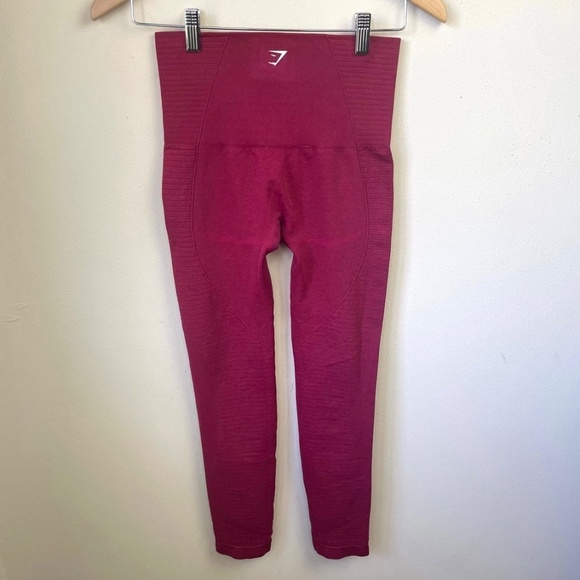 Gymshark Dry Energy Seamless High Rise Leggings Beet Marl - Picture 3 of 6